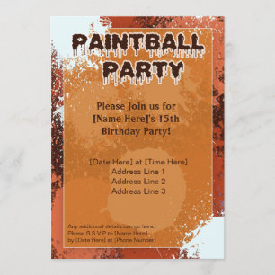 Orange Paintball Party Inbjudan