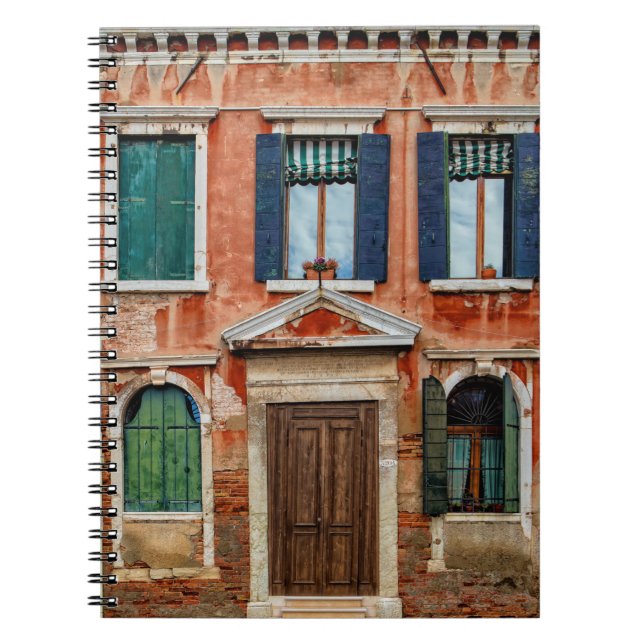 ORANGE PAINTED BYGGNAD FACADE ANTECKNINGSBOK (Framsidan)
