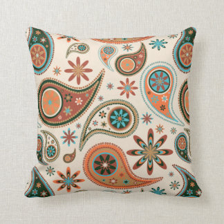Orange Paisley Kudde