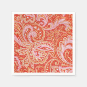 Orange Paisley Pappersservett