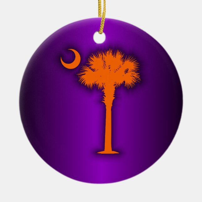 Orange Palmetto Julgransprydnad Keramik (Framsidan)