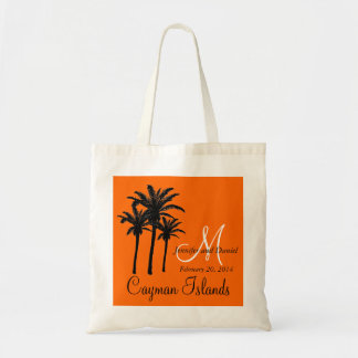Orange palmträd för destinationsbrölloptote bags tygkasse