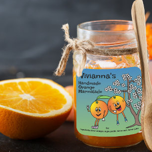 Orange Pals Lusnyj Tecknad Marmalade Jelly och mer Fyrkantigt Klistermärke