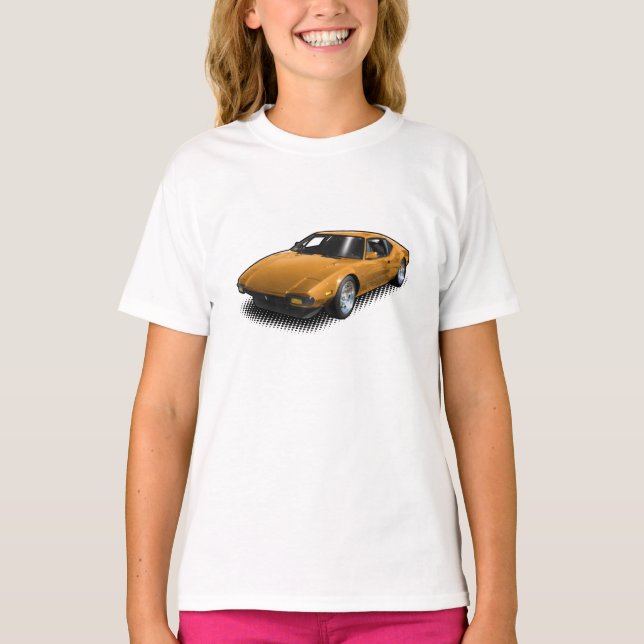 Orange Pantera på vitT-tröja T Shirt (Framsida)