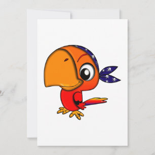 Orange papegojatecknad