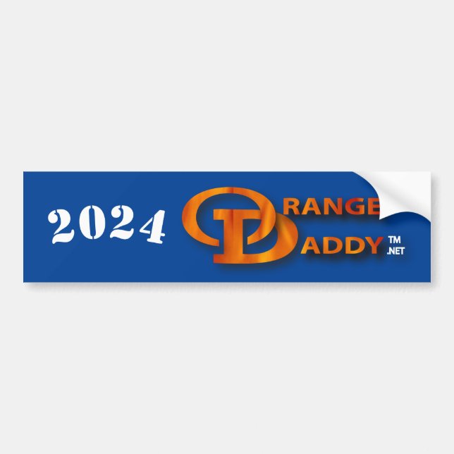 Orange pappa 2024 Bumper Sticker Bildekal (Framsidan)