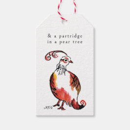 Orange Partridge Cute Hand-Illustrated Adress Presentetikett