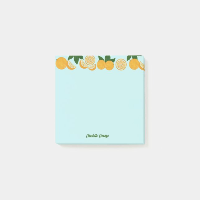 Orange Party Fruit Fresh School Office Post-it Block (Framsida)