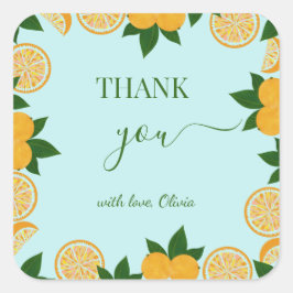 Orange Party Fruktfärsk babystöttgåva för barn Fyrkantigt Klistermärke