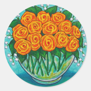 Orange Passion Ro Sticker Runt Klistermärke