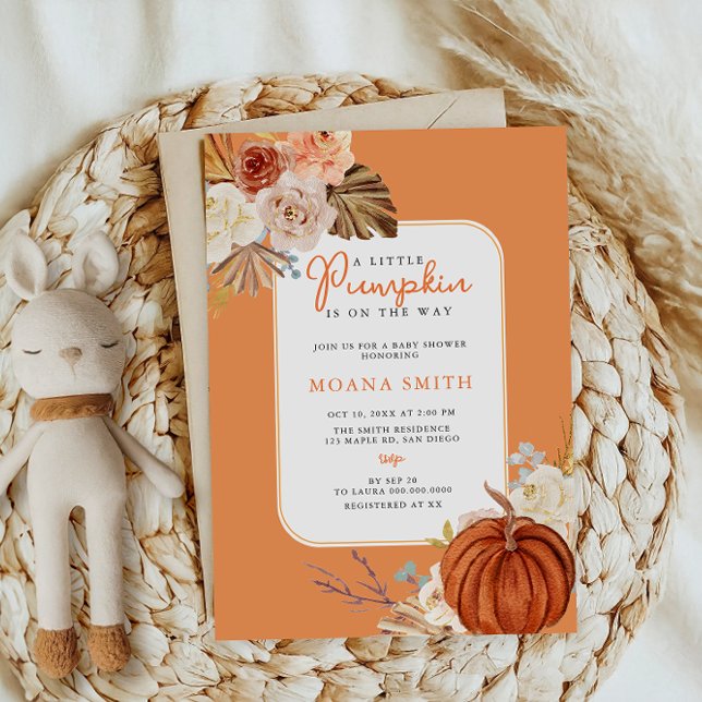 Orange Pastel Boho Pumpkin Autumn Baby Shower (Skapare uppladdad)