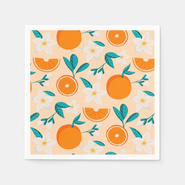 Orange Pattern servett | Frisk Citrusdesign (Framsidan)