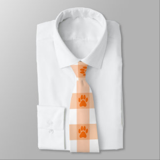 Orange Paw Print Mönster - Cute Djurälskare Design Slips
