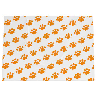 Orange Paw Skriv ut Mönster