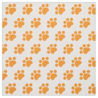 Orange Paw Skriv ut Mönster Tyg