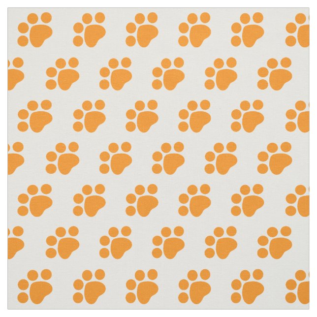 Orange Paw Skriv ut Mönster Tyg (Provkarta)