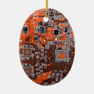 Orange PCB-kretskortdesign för IT-proffs Julgransprydnad Keramik