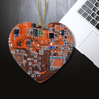 Orange PCB-kretskortdesign för IT-proffs Julgransprydnad Keramik