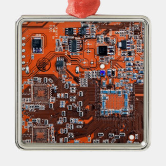 Orange PCB-kretskortdesign för IT-proffs Julgransprydnad Metall
