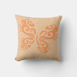 Orange Peach Butterfly Dekorativ kudde