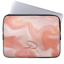 Orange Peach Guld Glitter Marble Anpassade