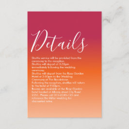 Orange Peach Maron Sunset Modern Script Tilläggskort