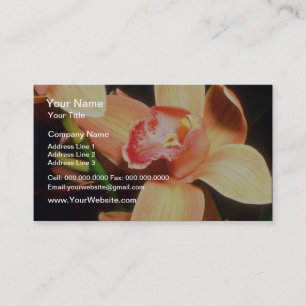 Orange Peach Orchid-blommor Visitkort
