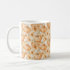 Orange Peach Pumpkins & Flowers Kaffemugg