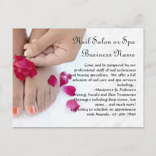 Orange Pedicure, Rosa ros, Nail Salon Postcard Vykort