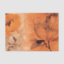 Orange Peonies 2 Decoupage Collage Design