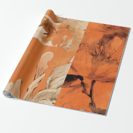 Orange Peonies Decoupage Collage Presentpapper