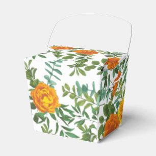Orange Peony & Ro Blommigt Bröllop Presentaskar