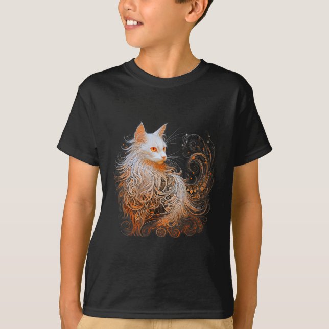 Orange Persian Cat Long Hair Cute Kitten Älskare M T Shirt (Framsida)