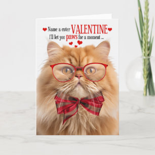 Orange Persian Cat Lover Valentine Kattdjur Humor Helgkort
