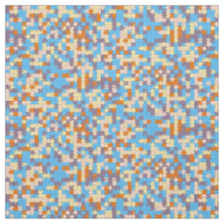 Orange, persika, Gult, blått, Lila Puzzle Mönster Tyg