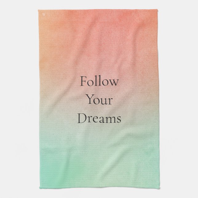 Orange - persikofärgton kökshandduk (Vertikal)