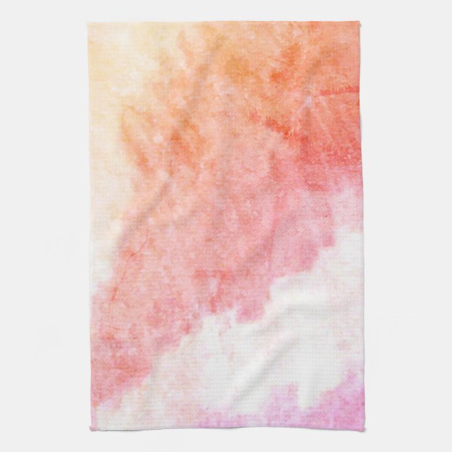 Orange persikor och Rosa Kökshandduk (Vertikal)