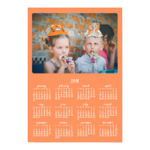 Orange Personlig Affisch Årlig Kalender 2016