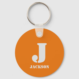 Orange - personlig monogram-nyckelkedja nyckelring
