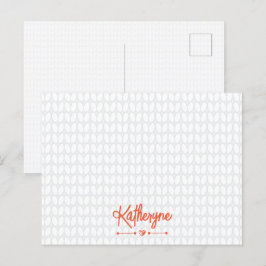 Orange Personlig Sticka Stitch-vykort Vykort
