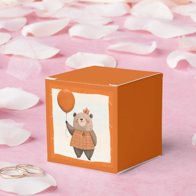 Orange Pets Dress Bear med hårstrå Presentaskar (Bröllop)