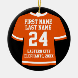 Orange Photo Football Soccer Hockey Sports Jersey Julgransprydnad Keramik