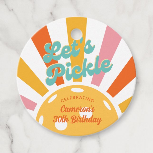 Orange Pickleball Låt oss Pickle-Personlig Gåvor Etiketter (Framsida)