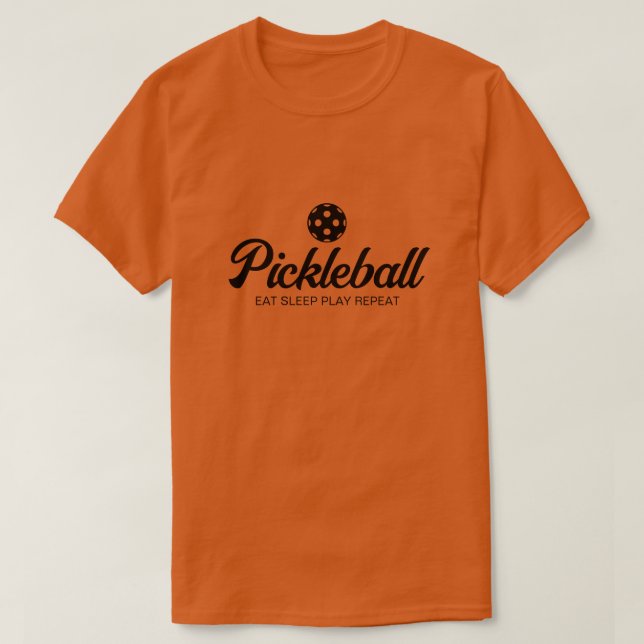 Orange pickleball t shirt för manlig spelare (Design framsida)
