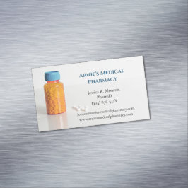 Orange Pill Flaska farmaceut Magnetiska Visitkort