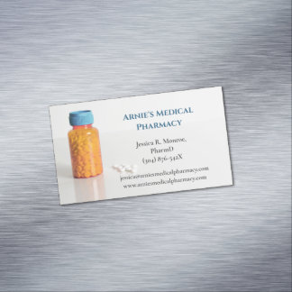 Orange Pill Flaska farmaceut Magnetiska Visitkort