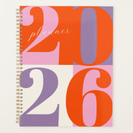 Orange Pink Lilac Bold Year Color Block Planner