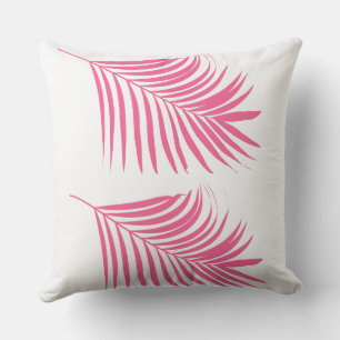 Orange Pink Palm Tree Leaf Tropical Coastal Beach Kudde
