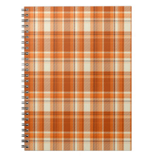 Orange pläd anteckningsbok med spiral