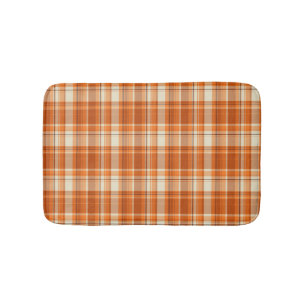 Orange pläd badrumsmatta
